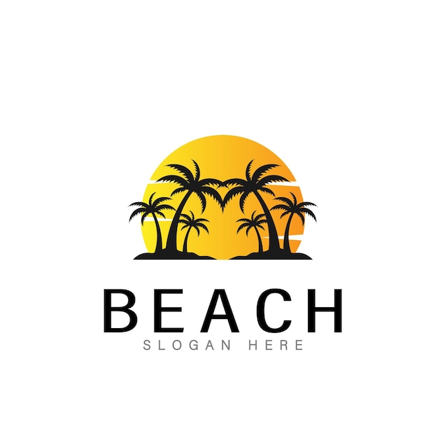Ilustración de vector de logotipo de verano de playa