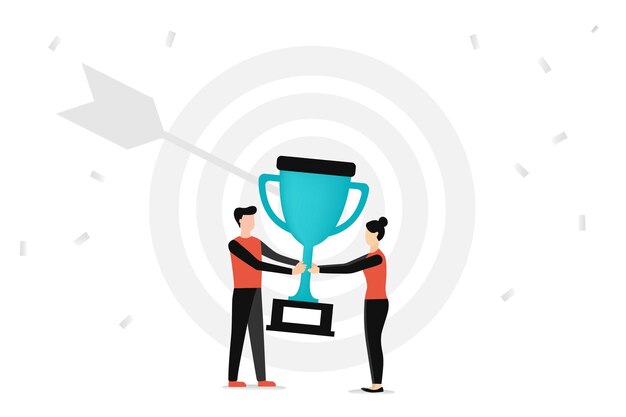 Ilustración de vector de logro de trofeo