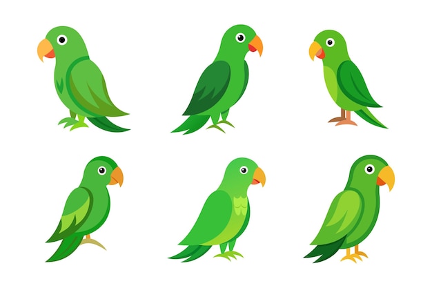 Ilustración del vector del loro verde