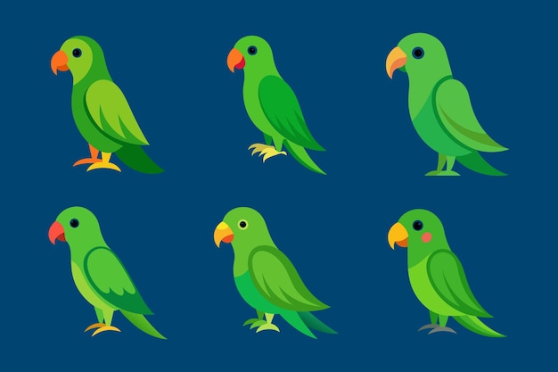 Ilustración del vector del loro verde