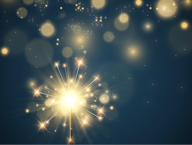 Ilustración de vector de luces de Bengala sobre un fondo transparente