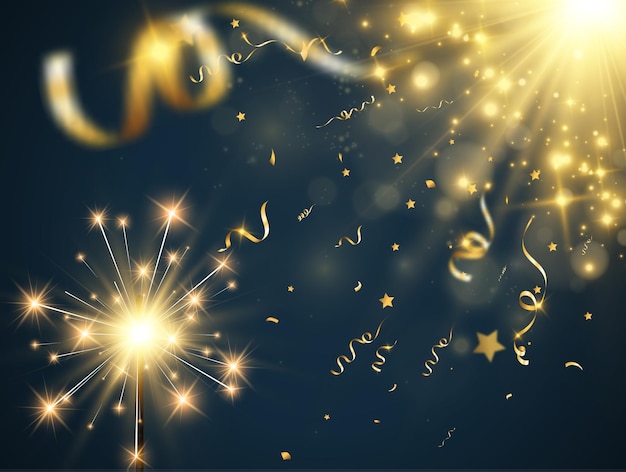 Ilustración de vector de luces de Bengala sobre un fondo transparente