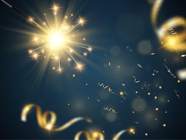 Ilustración de vector de luces de Bengala sobre un fondo transparente