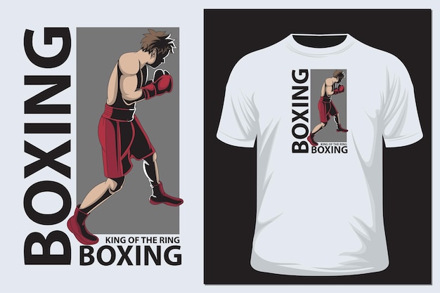 Ilustración de vector de lucha de luchadores de boxeo camiseta de diseño de boxeador deportista