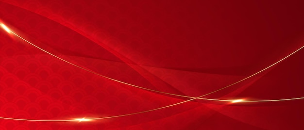 Ilustración de vector de lujo de diseño de fondo de patrón de onda roja de estilo chino