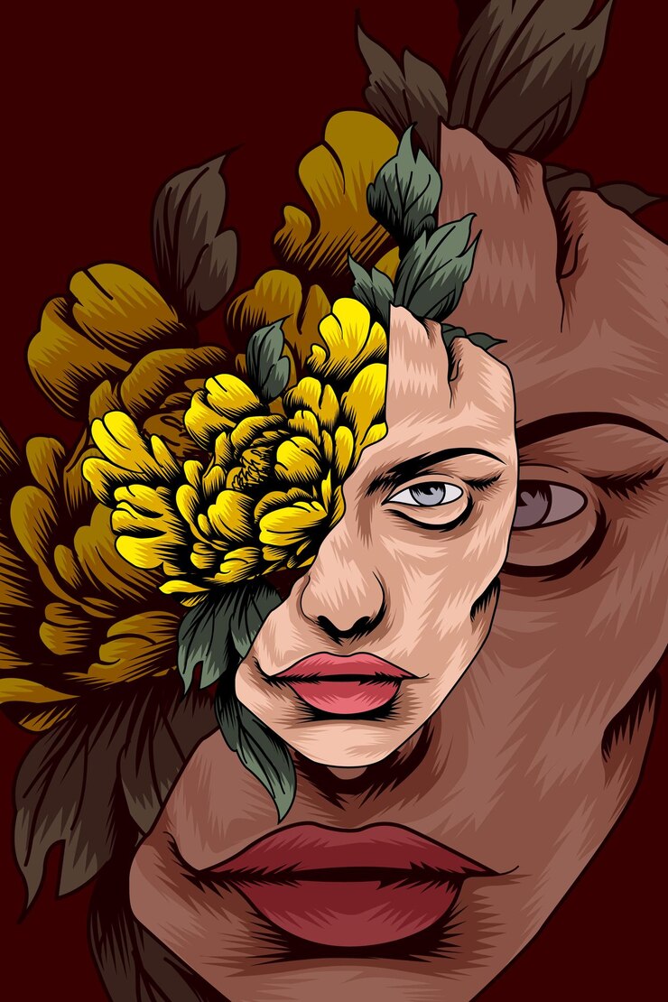 Vector ilustración de vector de maceta de niña