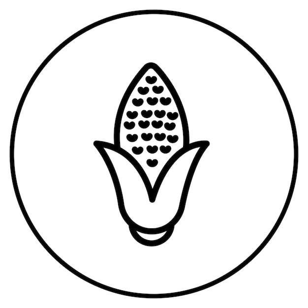 Ilustración del vector del maíz en la mazorca