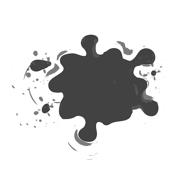 Ilustración de vector de manchas de tinta abstractas en forma y tamaño aisladas en blanco.