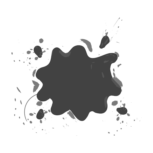 Ilustración de vector de manchas de tinta abstractas en forma y tamaño aisladas en blanco.