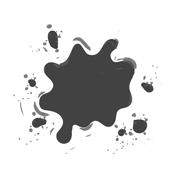 Ilustración de vector de manchas de tinta abstractas en forma y tamaño aisladas en blanco.