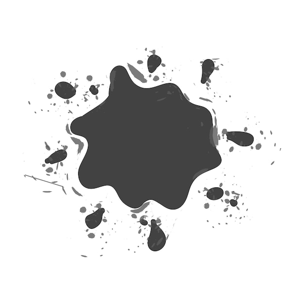 Ilustración de vector de manchas de tinta abstractas en forma y tamaño aisladas en blanco.