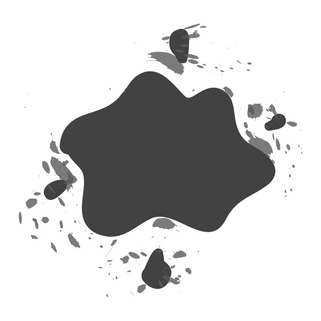 Ilustración de vector de manchas de tinta abstractas en forma y tamaño aisladas en blanco.
