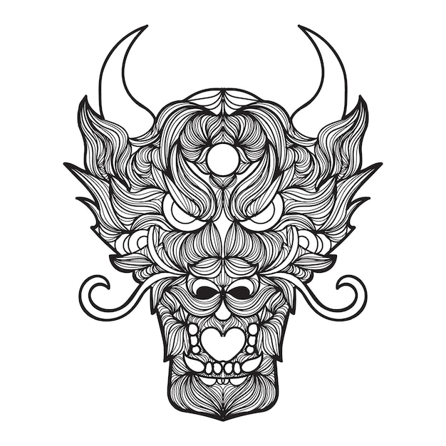 Ilustración de vector de mandala de dragón