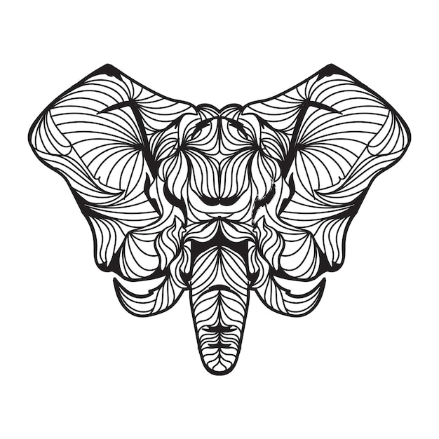 Vector ilustración de vector de mandala de elefante