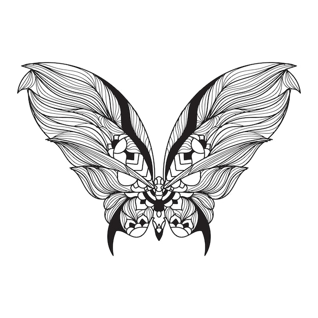 Ilustración de vector de mandala de mariposa
