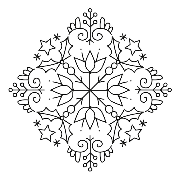 Ilustración de vector de mandala de Navidad