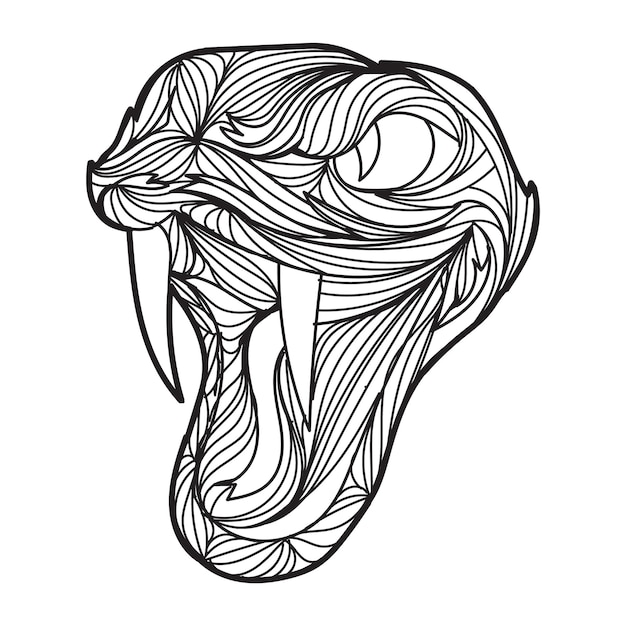 Ilustración de vector de mandala de serpiente