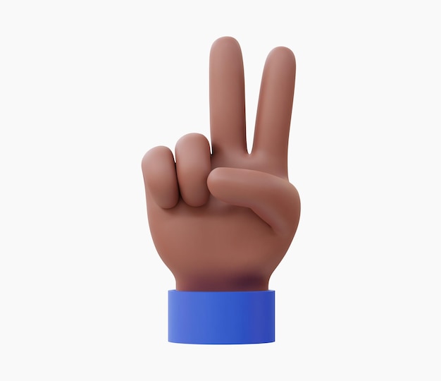 Ilustración de vector de mano de signo de paz realista 3d