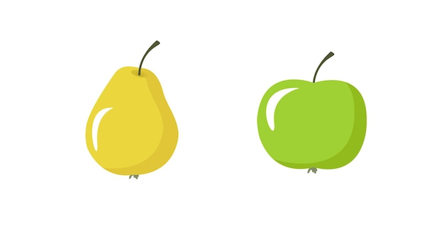 Ilustración de vector de manzana y pera