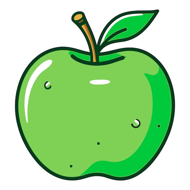 Ilustración de vector de manzana verde