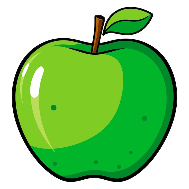 Ilustración de vector de manzana verde