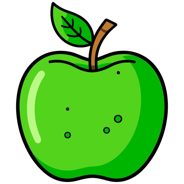 Ilustración de vector de manzana verde