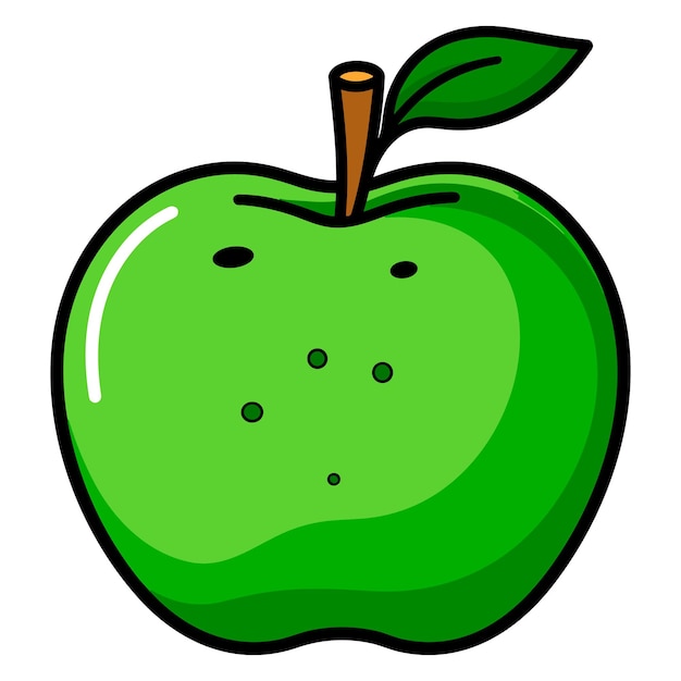 Ilustración de vector de manzana verde
