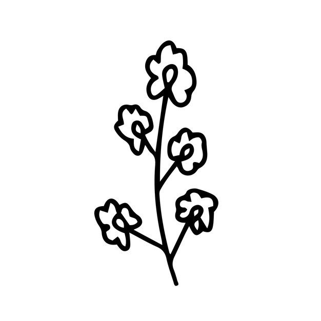 Ilustración de vector de manzanilla de garabato Bosquejo de manzanilla silvestre dibujado a mano