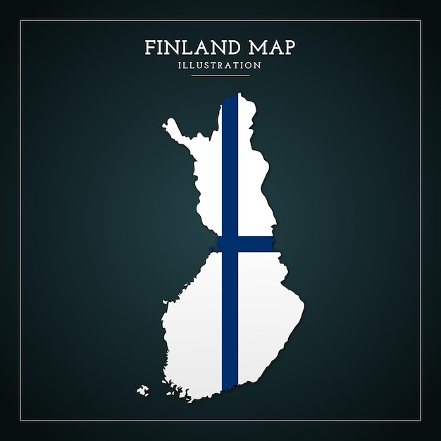 Ilustración de vector de mapa de finlandia 3d