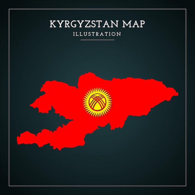 Ilustración de Vector de mapa de Kirguistán 3D
