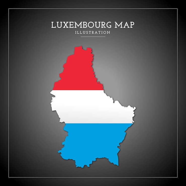 Vector ilustración de vector de mapa de luxemburgo 3d