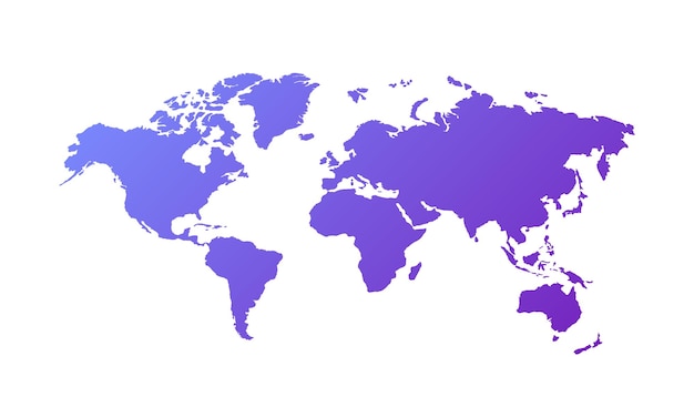 Ilustración de vector de mapa mundial aislado sobre fondo blanco. Eps vectoriales 10