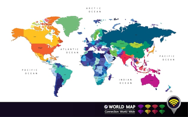 Vector ilustración de vector de mapa del mundo