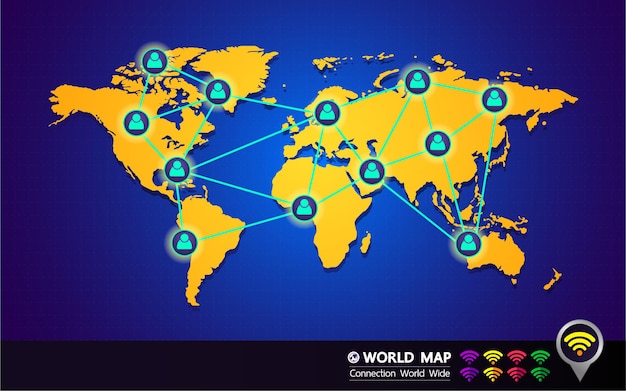 Ilustración de vector de mapa del mundo