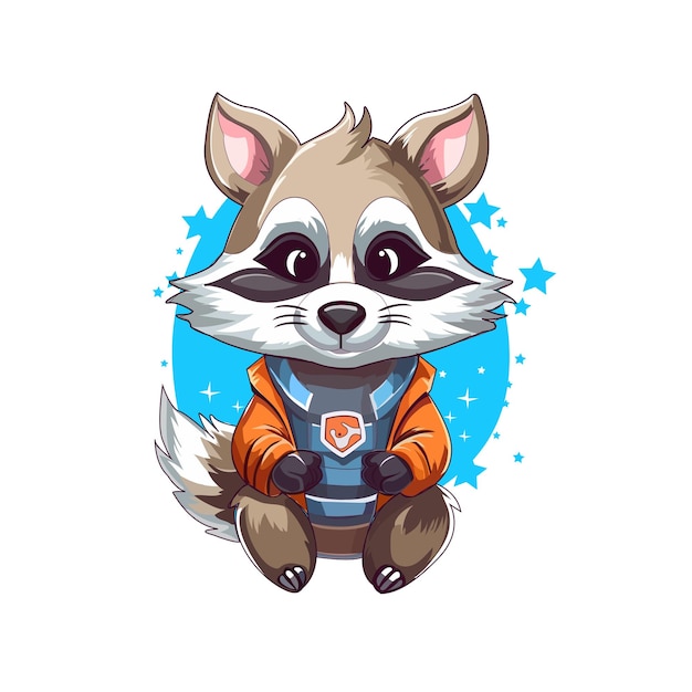 Ilustración de vector de mapache lindo de lujo