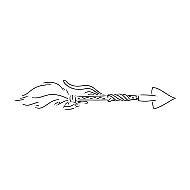 Ilustración de vector con marco tribal con flechas y plumas étnicas. Motivos de indios americanos. Estilo boho.