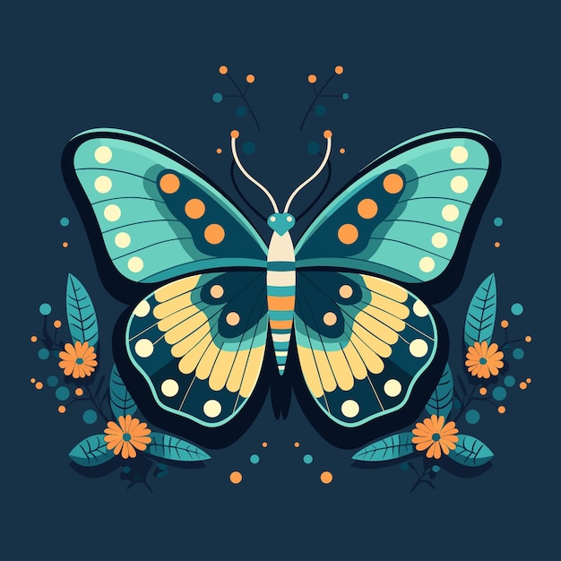 Ilustración de vector de mariposa colorida