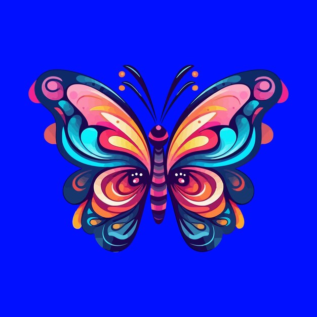 Vector ilustración de vector de mariposa de diseño de logotipo de estilo esport