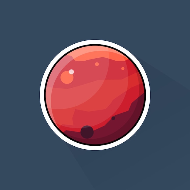 Ilustración Vector de Marte en diseño plano