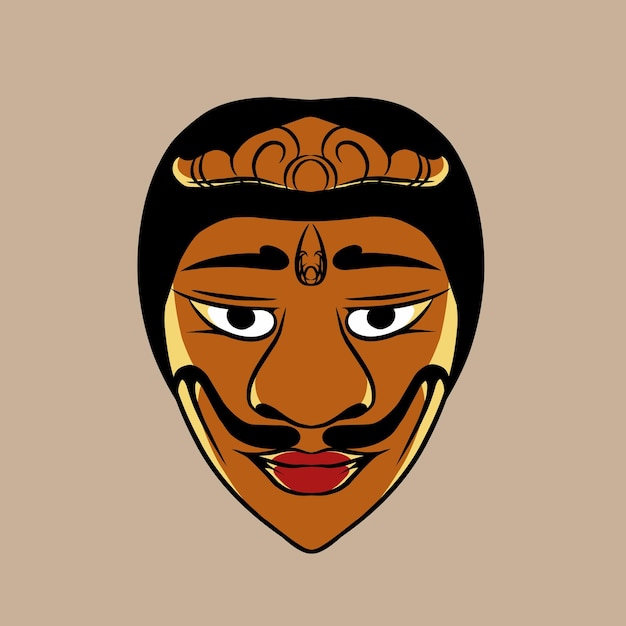 Ilustración de vector de máscara balinesa
