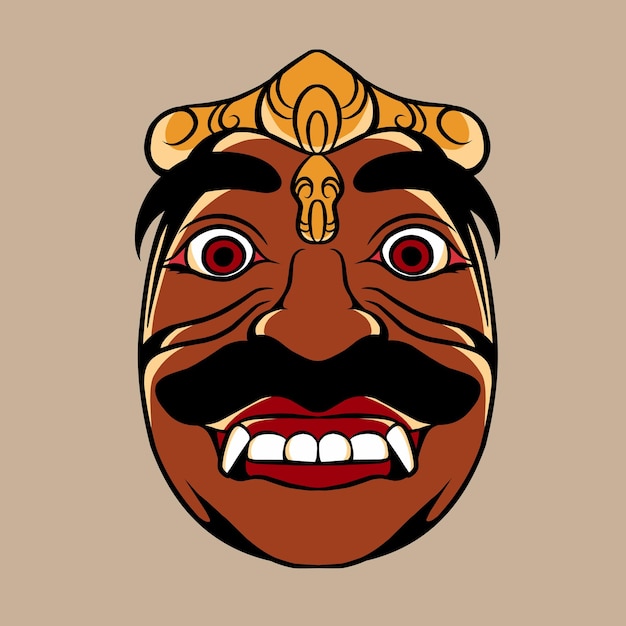 Ilustración de vector de máscara balinesa