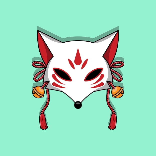 Ilustración de vector de máscara de kitsune japonés