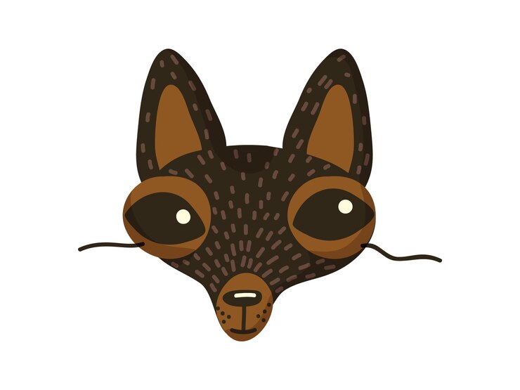 Vector ilustración de vector de máscara de perro salvaje o zorro marrón