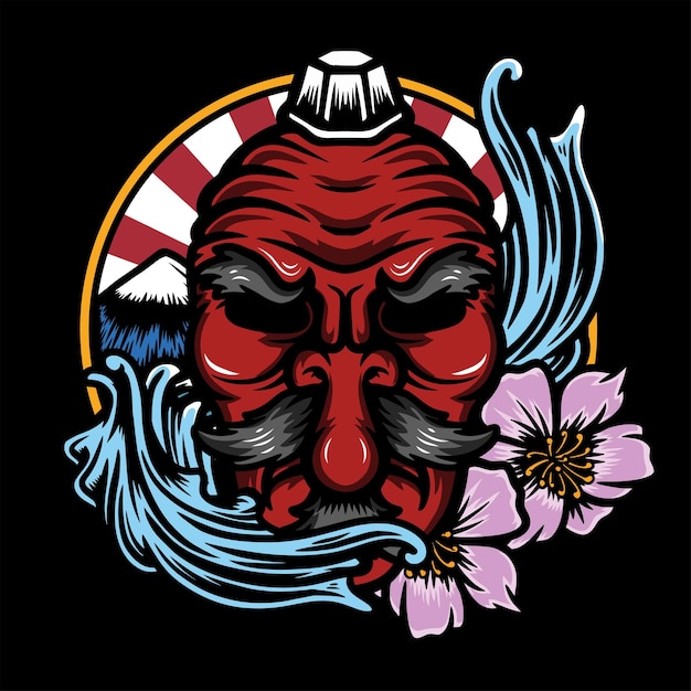 Vector ilustración de vector de máscara de tengu japonés