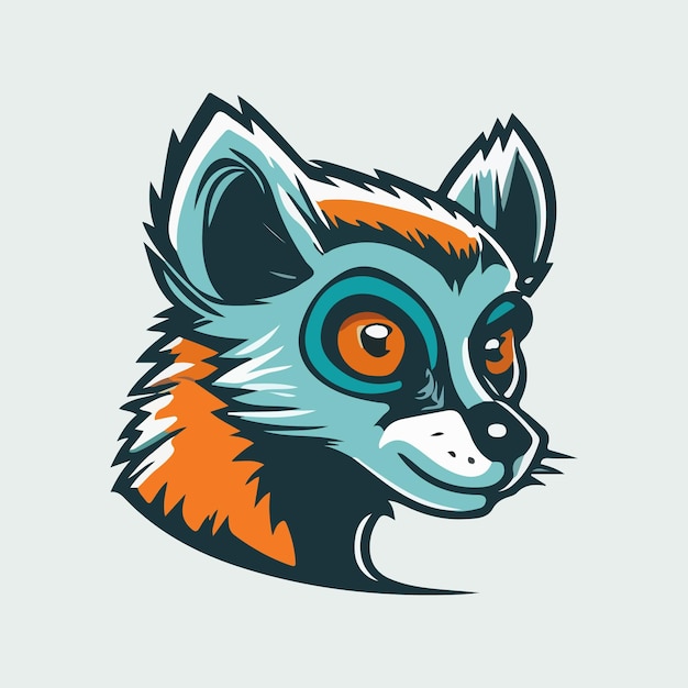 Ilustración de vector de mascota de cara de lémur