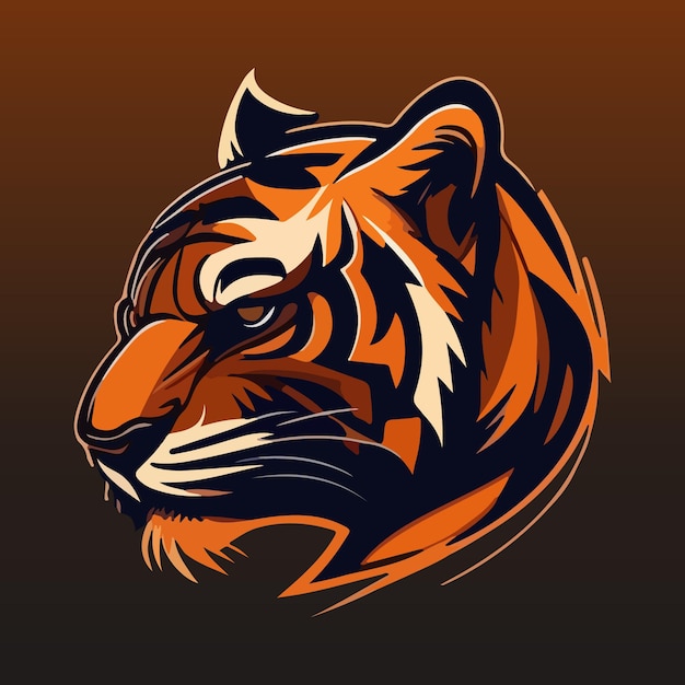 Ilustración de vector de mascota de cara de tigre