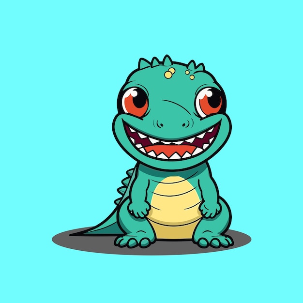 Ilustración de vector de mascota Dino con fondo aislado