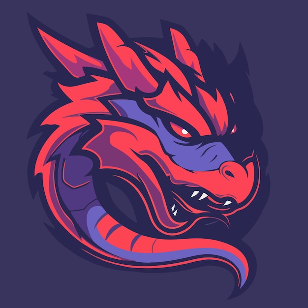 Ilustración de vector de mascota de dragón