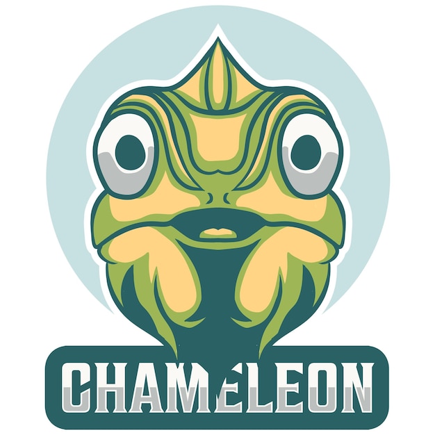 Vector ilustración de vector de mascota de logotipo de camaleón premium