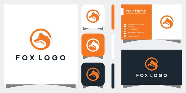 Ilustración de vector de mascota de logotipo de zorro impresionante Vector Premium